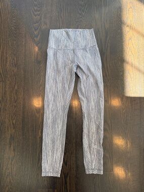 lululemon athletica Gray Patterned High-Rise Leggings